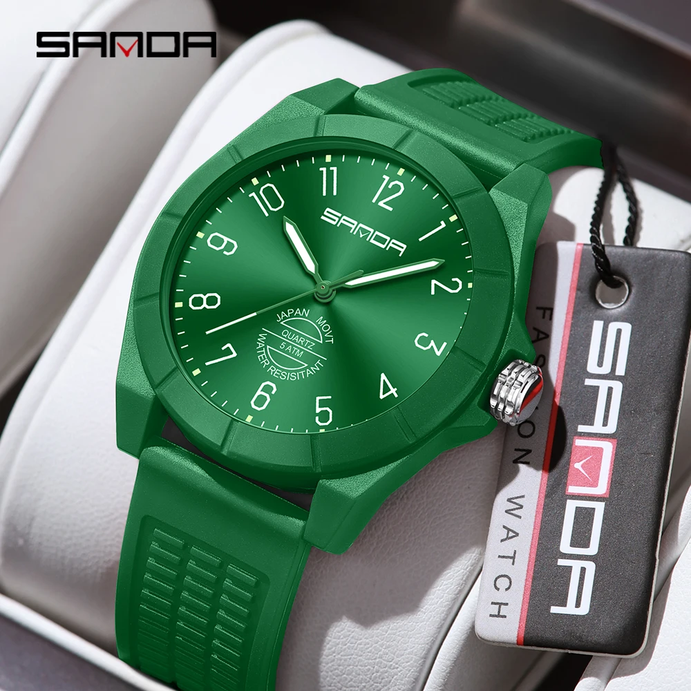SANDA New 6212 Модные мужские и женские электронные часы Многофункциональные водонепроницаемые модные студенческие электронные часы 2025