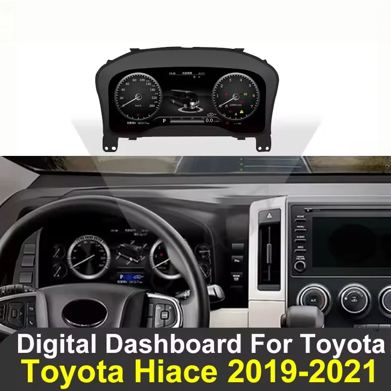For Toyota Hiace 2019-2023 Digital Cluster Dash LCD Speedmeters Dashboard Player Digital LINUX Instrument Cluster