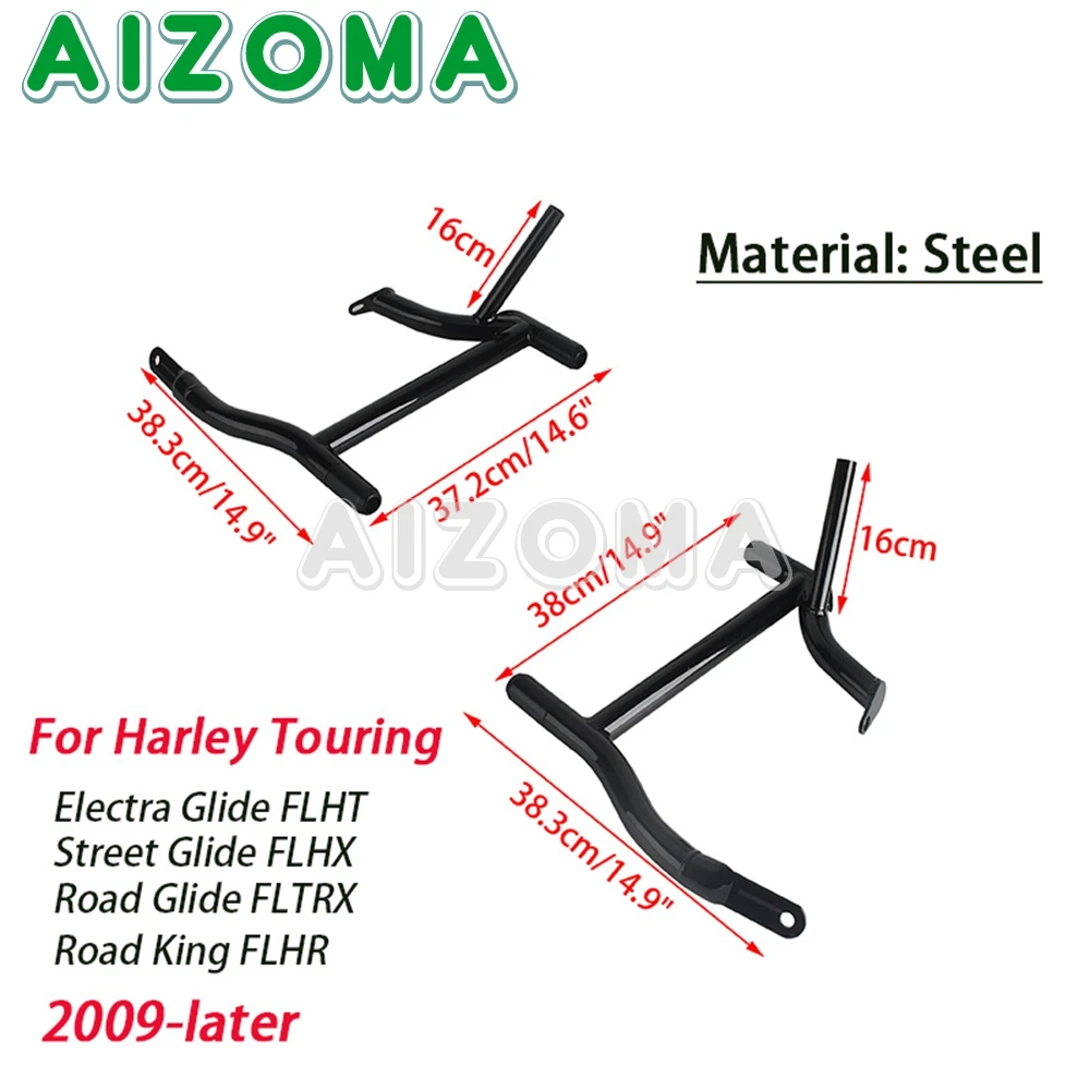 For Harley Touring Street Glide Electra Glide Road King Road Glide Rear Saddle Bag Rail Guard Steel Saddlebag Crash Bars 2009-up