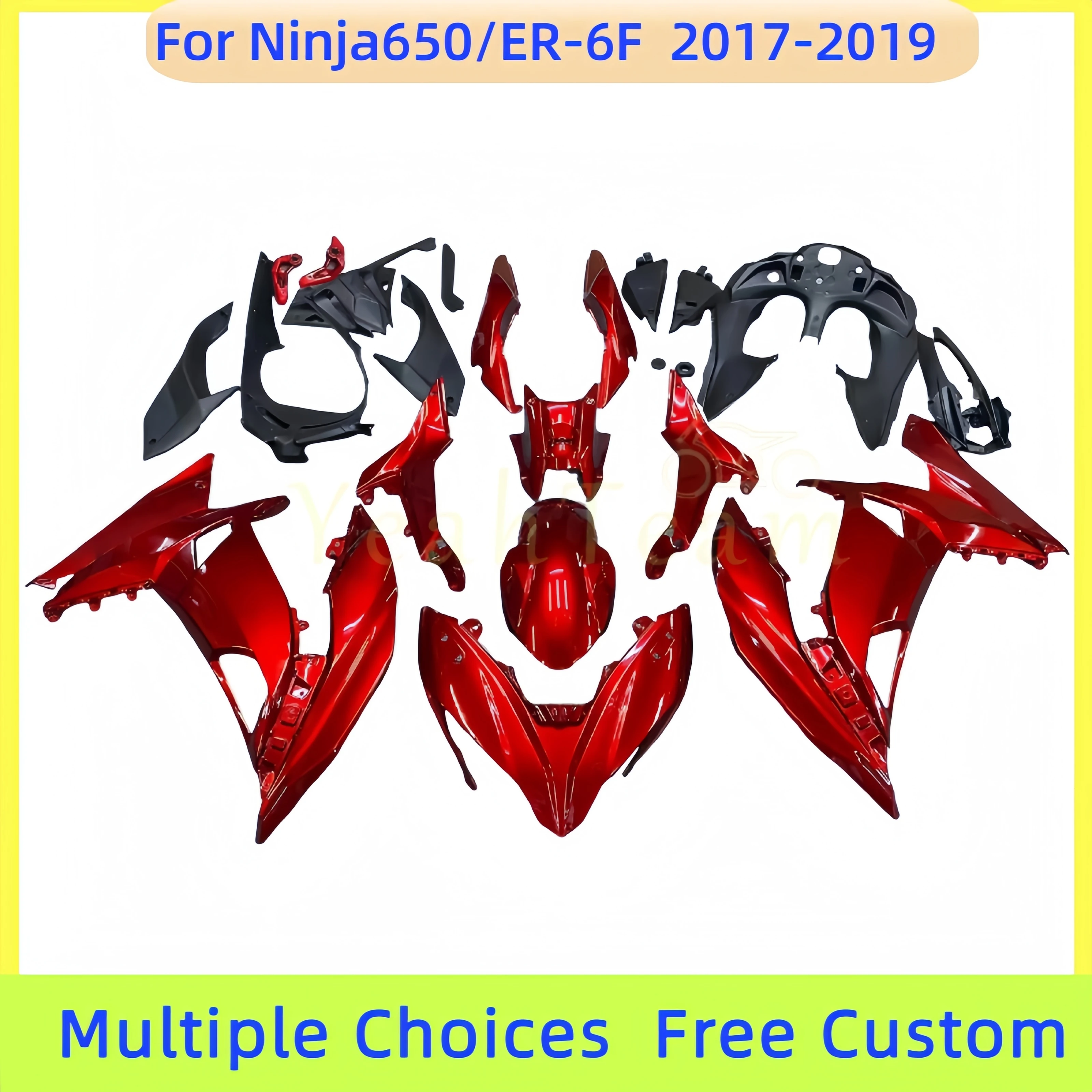 

2017 2018 2019 Ninja 650 ER-6F Full Fairing Kit Motocycle Body Parts For Kawasaki Ninja650R ER 6F Glossy Red