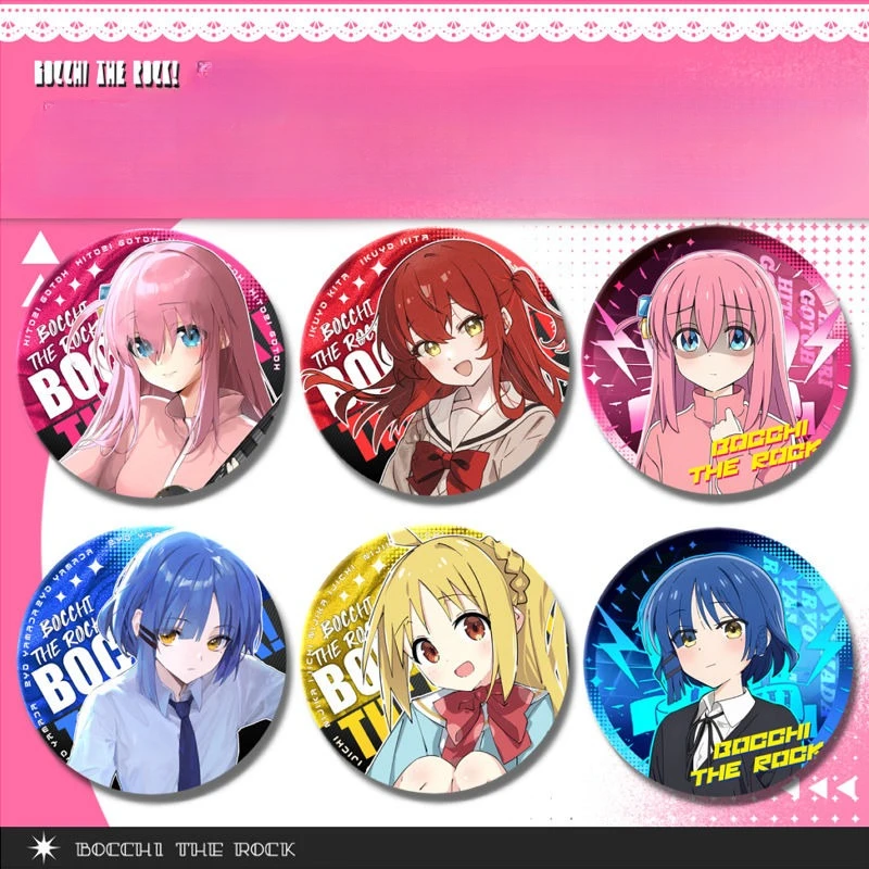 Bocchi The Rock GotohHitori Yamada Ryo Ijichi Nijika Kita Ikuyo Badge Anime Peripheral Cute Cartoon Brooch 75mm Kawai Goods Gift