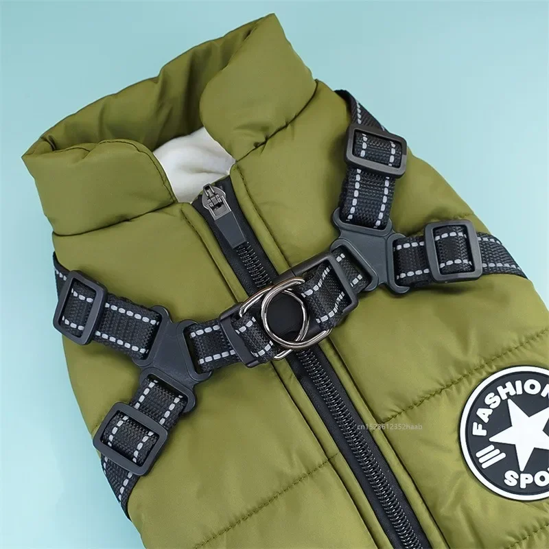 Wasserdichte Warme Hundeweste Winter-Hundebekleidung mit Gurt Französische Bulldogge Mantel Haustierkostüm für Kleine und Große Hunde Chihuahua – Detail 6