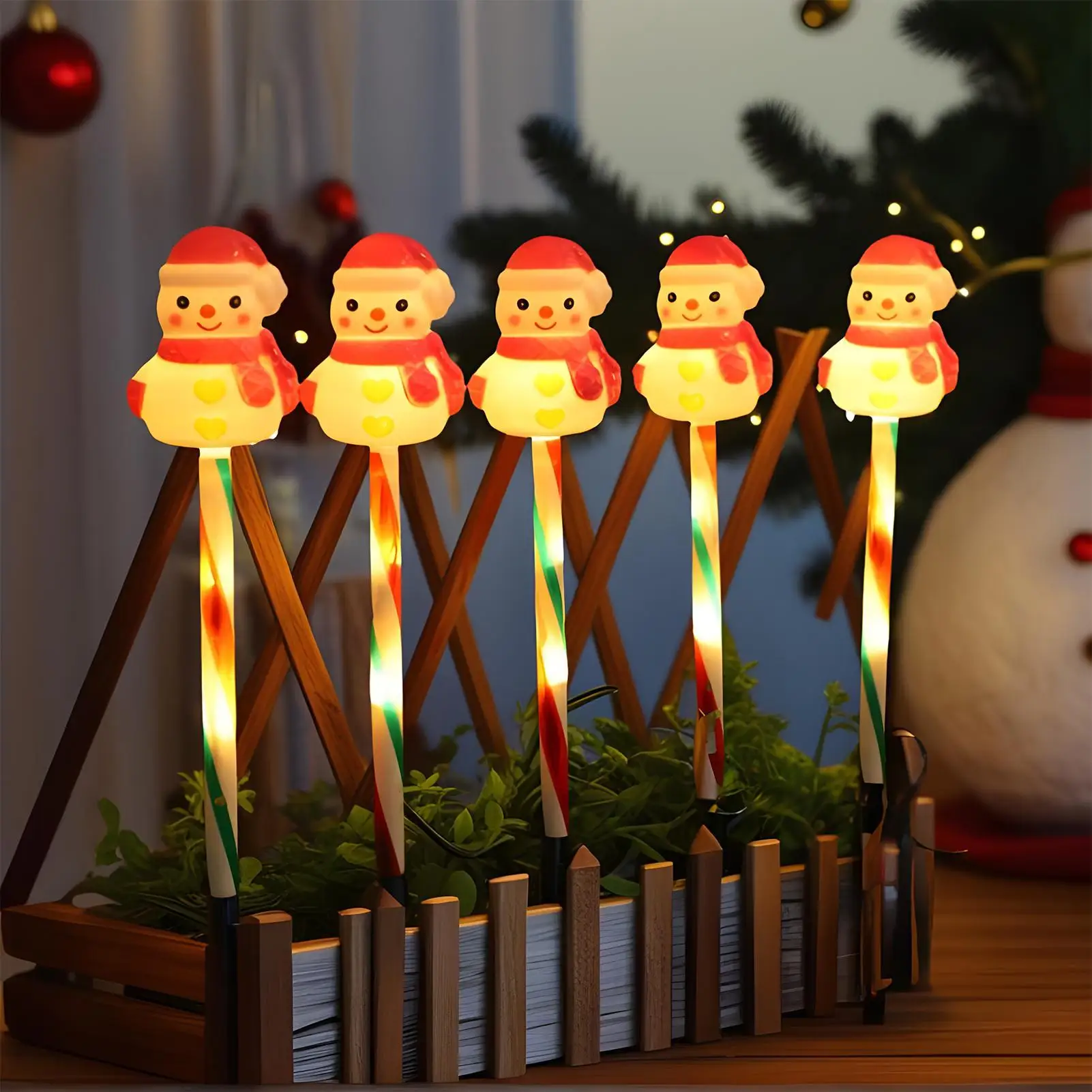 أضواء عيد الميلاد الشمسية في الهواء الطلق إضاءة مقاومة للماء حديقة ديكور ثلج سانتا الشمسية عيد الميلاد سلسلة أضواء لحديقة الحديقة الفناء