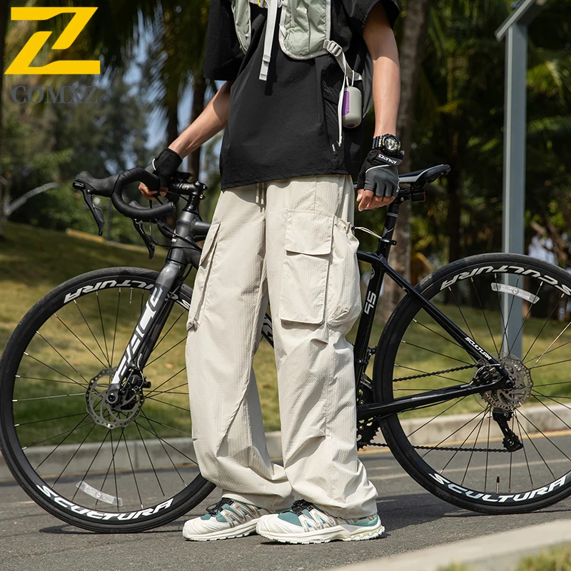 في الهواء الطلق فائدة السراويل جديد الخريف الرجال استرخاء واسعة الساق بناطيل كاجوال الشارع الشهير خمر تنوعا العصرية خفيفة الوزن بنطلون