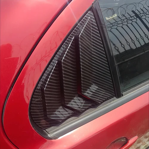 Imagen 2 del producto Para Mitsubishi Lancer EX X EVO 2008-2018 ventana trasera de coche cubierta de obturador lateral pegatina embellecedora pala de ventilación ABS con apariencia de carbono