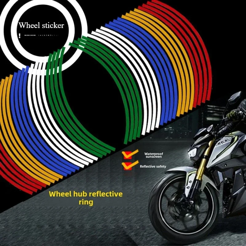 

1 комплект из 16 шт. наклейки на колеса, светоотражающая лента в полоску на обод, велосипедные наклейки для мотоцикла для Honda, Kawasaki Z750 Z800, для YAMAHA MT07