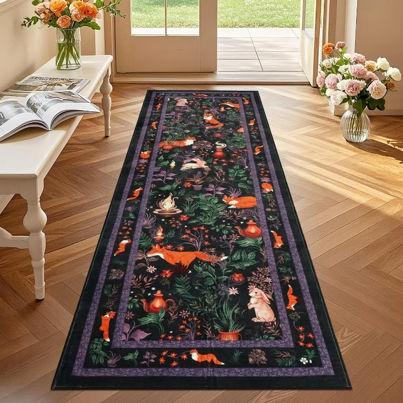 Corridor Carpet Hallway Runner Rug Machine Washable Non-slip Floor Mat Pumpkin Rug Long Kitchen Rugs Home Decoration Carpets 양탄자