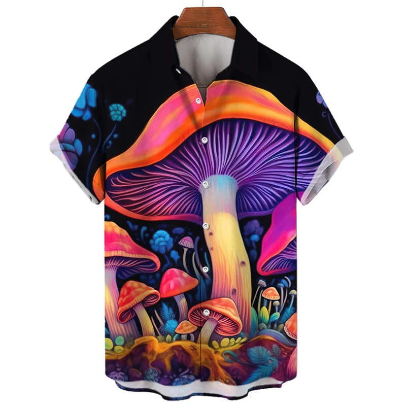 

Mushroom Shirt For Men Fashion 3d Printed Short Sleeve Summer Casual Fashion Tops Tees Shirts Leisure Streetwear Comfortable Top