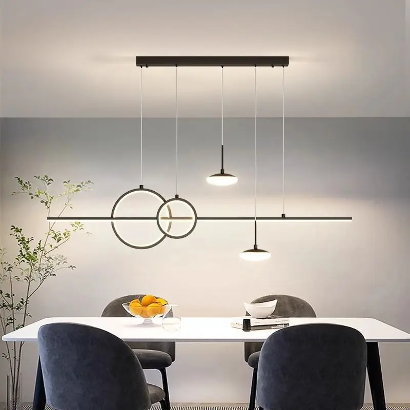 

Modern Simple Strtips Pendant Lights Home Decor for Dining Living Room Table Kitchen Chandelier Lamps Indoor Lustre Luminaires