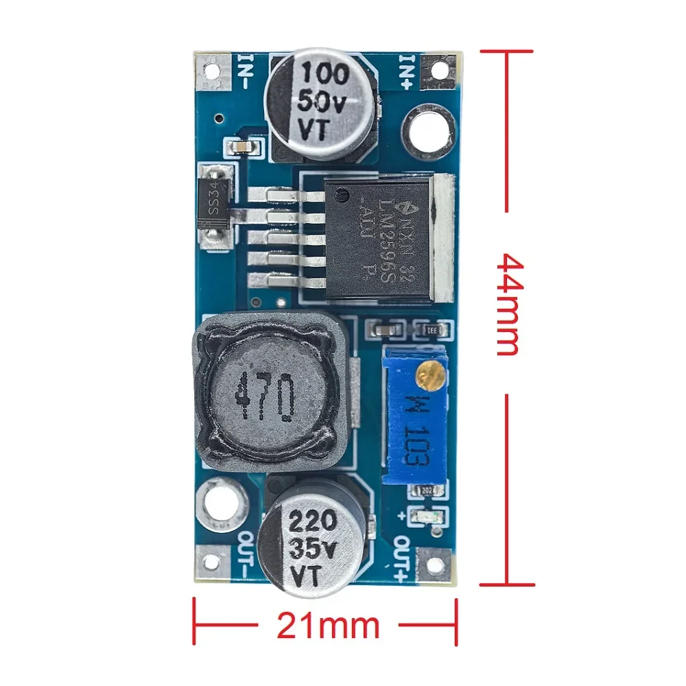 LM2596S DC-DC Step-down Power Supply Module 3.2V-46V 3A Adjustable Converter Module Voltage Regulator 3V 5V 12V 24V for arduino