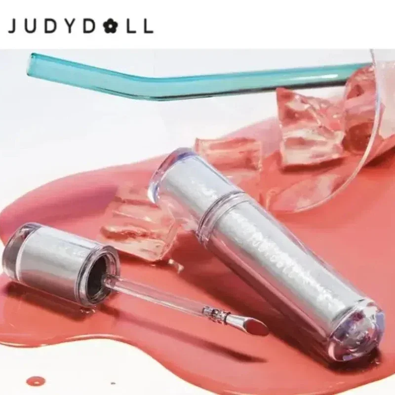 Judydoll Mirror Lip Glaze Non-Stick Cups Long lasting Moisturizing Lipsticks Shine Watery Lip Lotion Metal Brush Head Makeup