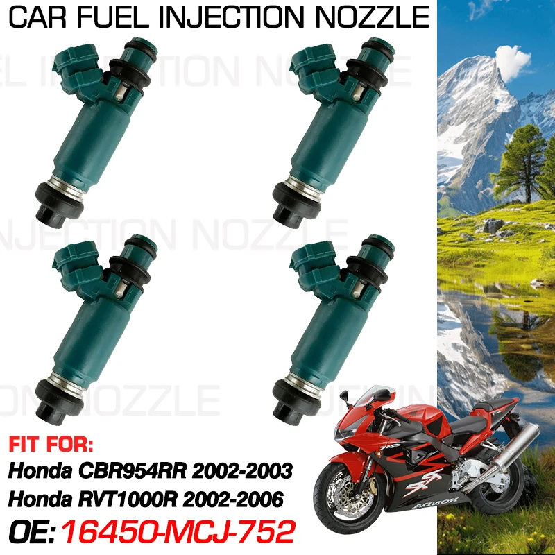 1x Car Fuel Injectors Nozzle Injection for Honda CBR954RR 2002 2003 Honda RVT1000R 2002-2006 2005 Car Accessories 16450-MCJ-752