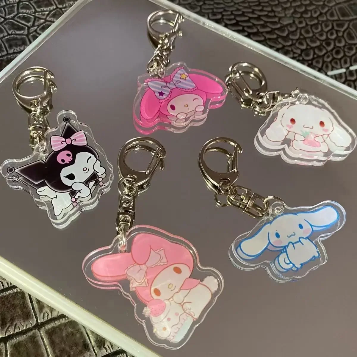 

Cute Keychain Anime Kawaii Girls Keychain Kuromi Cinnamoroll My Melody Bag Accessorie Backpack Couple Pendant Toy Gifts