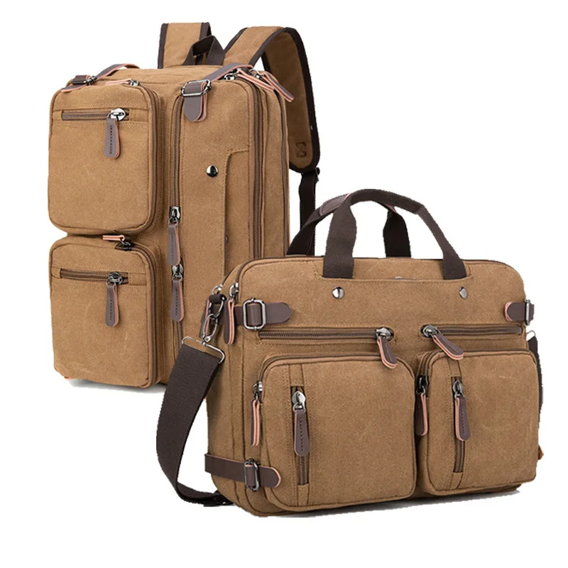 

Business Briefcase Handheld Crossbody Large Capacity Laptop Casual Travel Bag Multifunctional Canvas Backpack Bags For Teenagers