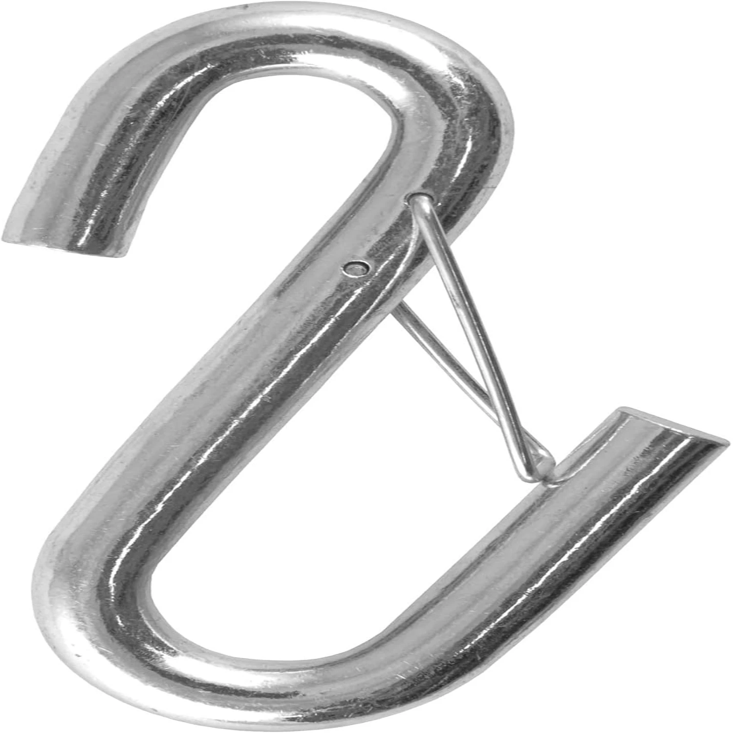 81810 3/8-Inch Certified Trailer Safety Chain S-Hook with Latch, 2,000 lbs, CLEAR ZINC  2PCS