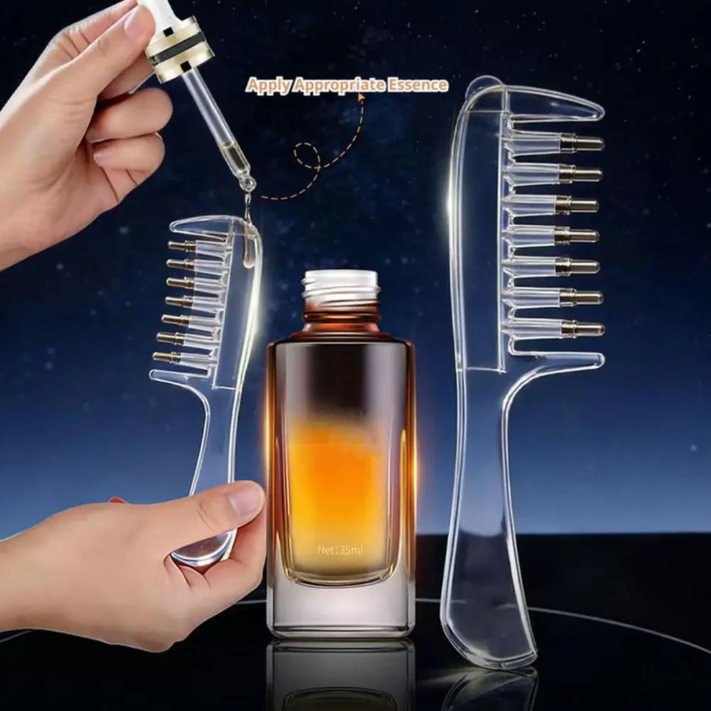 Wide-tooth Hair Nourish Serum Comb Hair Essential Oil Massage Comb Comfortable Clear Unisex Scalp Hair Growth Male Beard Tools