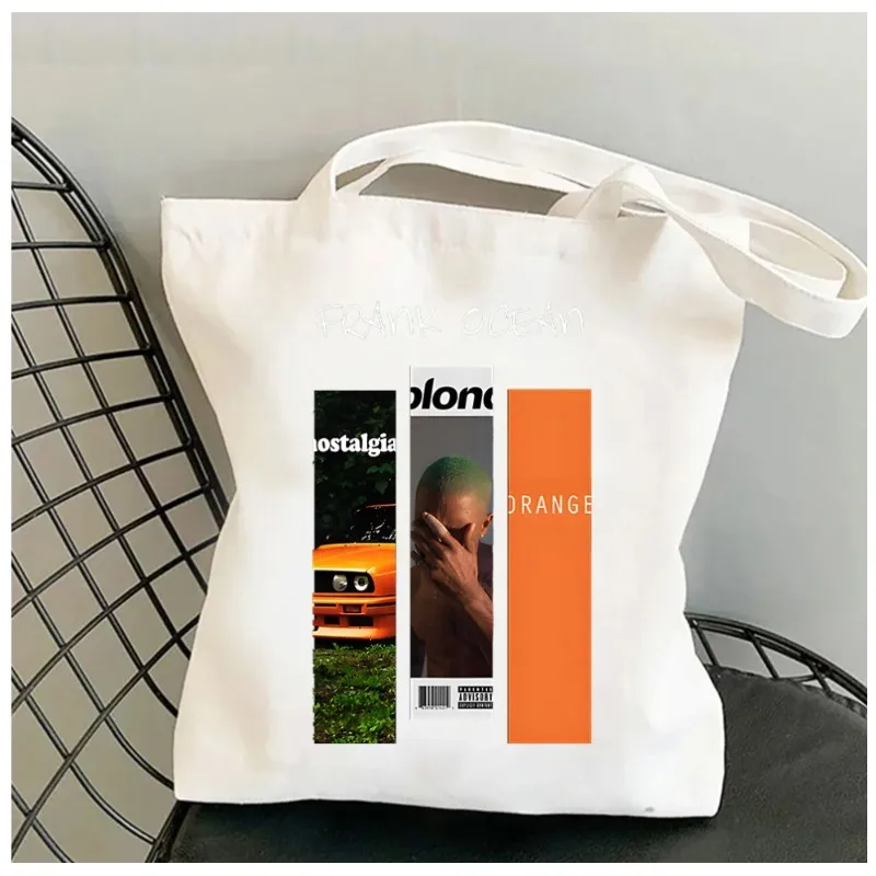 Frank Ocean Albums Women Shoulder Bags Harajuku Kawaii Shopper Shopping Canvas Bag Streetwear Shoulder Bag Fashion Girl Handbags