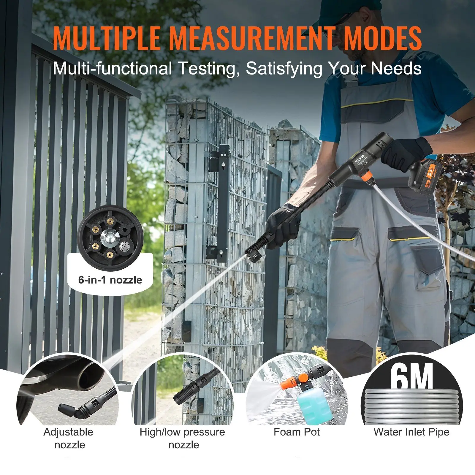 Cordless Pressure Washer, 652-PSI 1.0 GPM Portable Power Cleaner, Handheld High-Pressure Car Washer Gun with 4.0Ah Battery, Cha