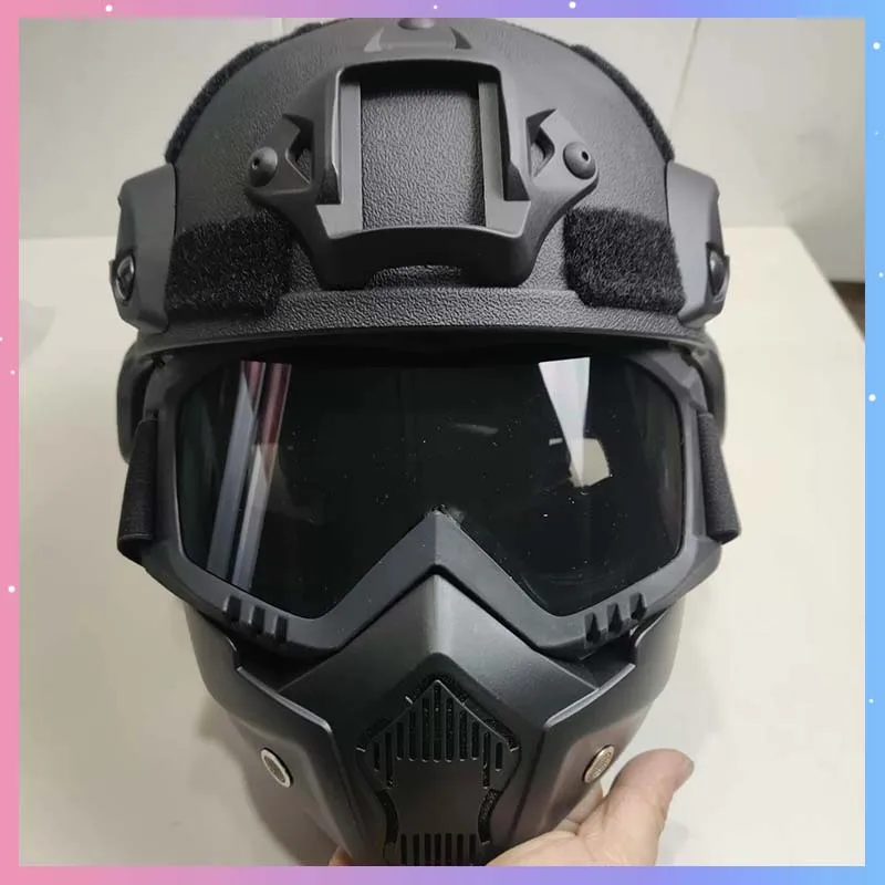 

Military Tactical Full Face Helmet Detachable Goggles & Nvg Bracket For Riot Airsoft Cs Outdoor Wargame Protective Cosplay Props
