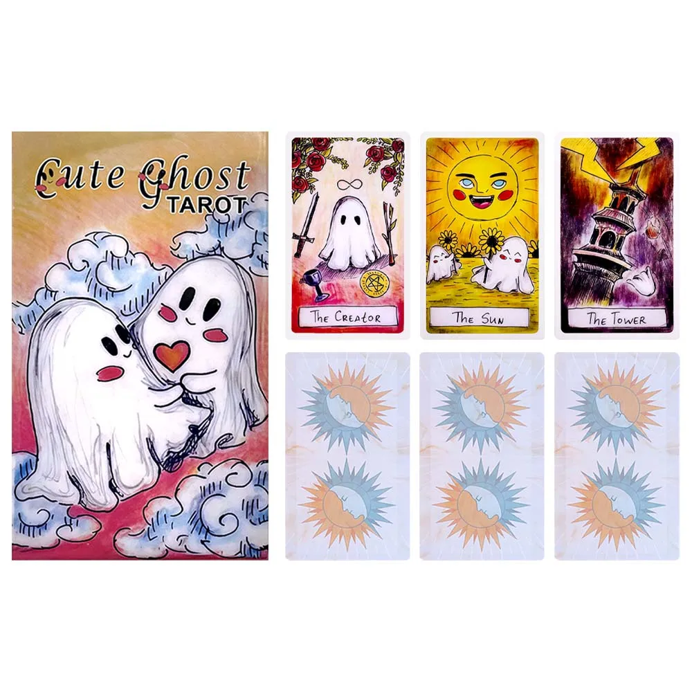 

Cute Ghost Tarot Cards 78Pcs Deck 10.3×6cm Divination Oracle Board Game for Party Gift Set