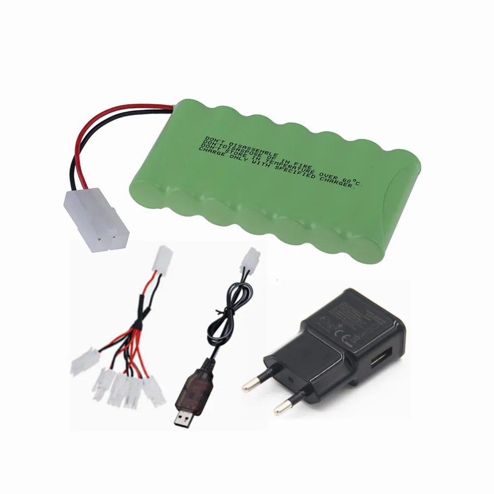 8.4V 4500Mah Ni-Mh Batterij En Oplader Voor Rc Speelgoed Auto Tank Robot Kanonboot Aa 8.4V 3000Mah Oplaadbare Batterij Tamiya Plug