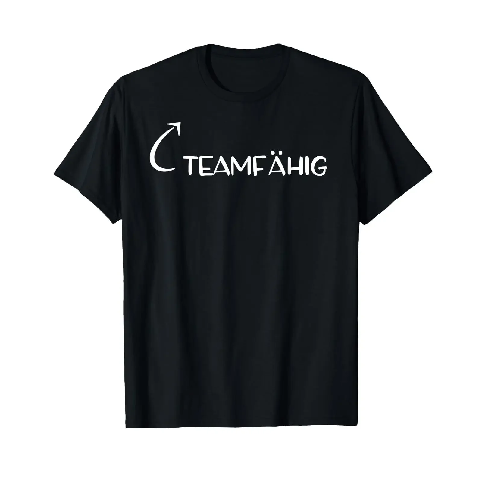 T shirt with German text I am a team player cooperative collaborative vintage Washed Versatile fashion Soft Stylish