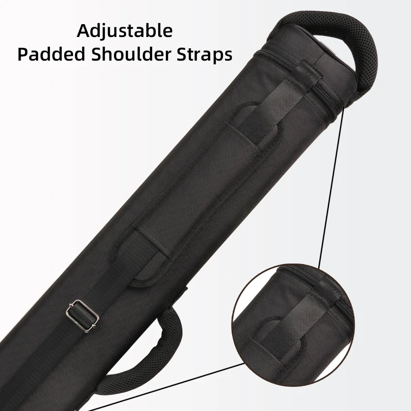 CRICAL Pool Cue Case 2x4 Hard Pool Stick Case Holds 2 Butts and 4 Shafts for Adults Billiard Cue Case with Soft Shoulder Straps