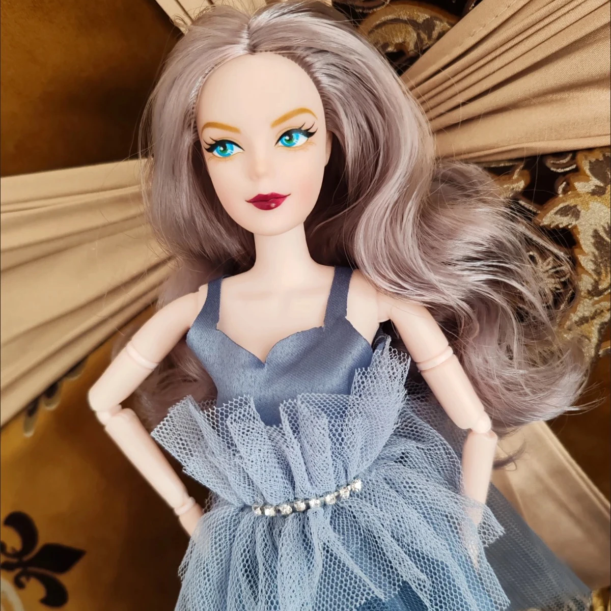 Retro Romantisches Make-up Lockiges Haar Schöne Prinzessin Puppe 1/6 BJD Figur Kopf Zubehör 30 cm Körper Super Weiße Haut Dress Up Spielzeug