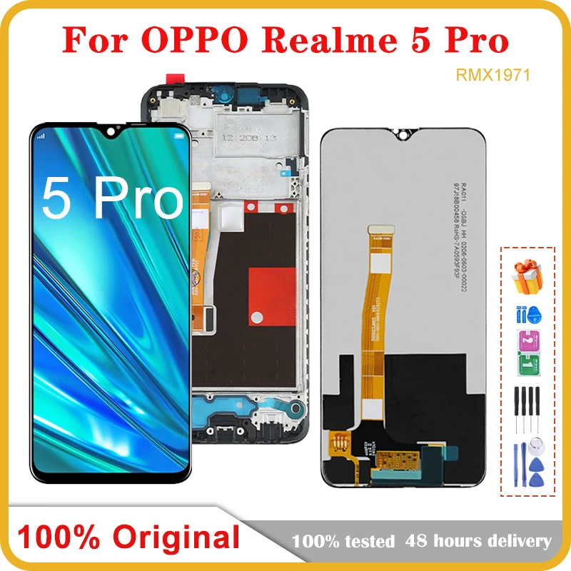 

6.3"Original For OPPO Realme 5 Pro RMX1971 LCD Display With Frame Touch Panel Screen Digitizer Assembly For Realme 5Pro LCD