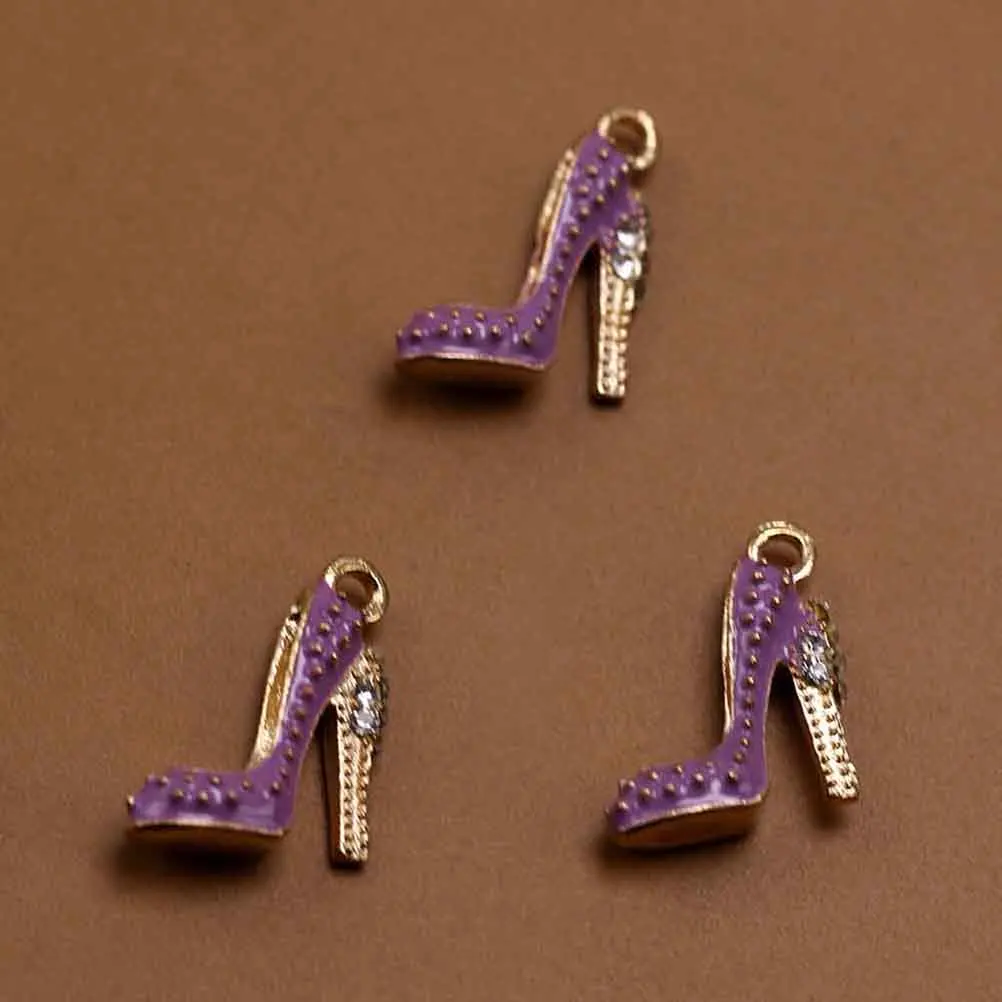 

10pcs High Heel Earrings Alloy Pendant Charms Enamel Fashion Jewelry Making Necklace Bracelet Accessories Set Gift