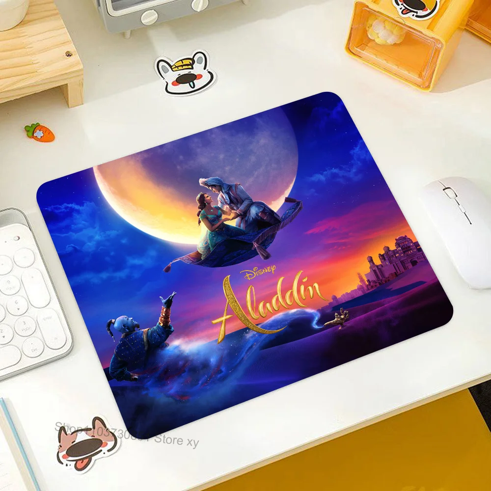 Disney Aladdin Mousepad RGB Small Size Gaming Mouse Pad With LED Light Desk Mat Super Smooth Non-slip Rubber Bottom