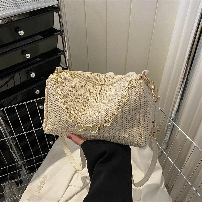 

​ ​ 2025 модная однотонная сумка на плечо для женщин, модная цепочка, кошелек под мышками, минималистичная маленькая сумка через плечо, стильная повседневная сумка