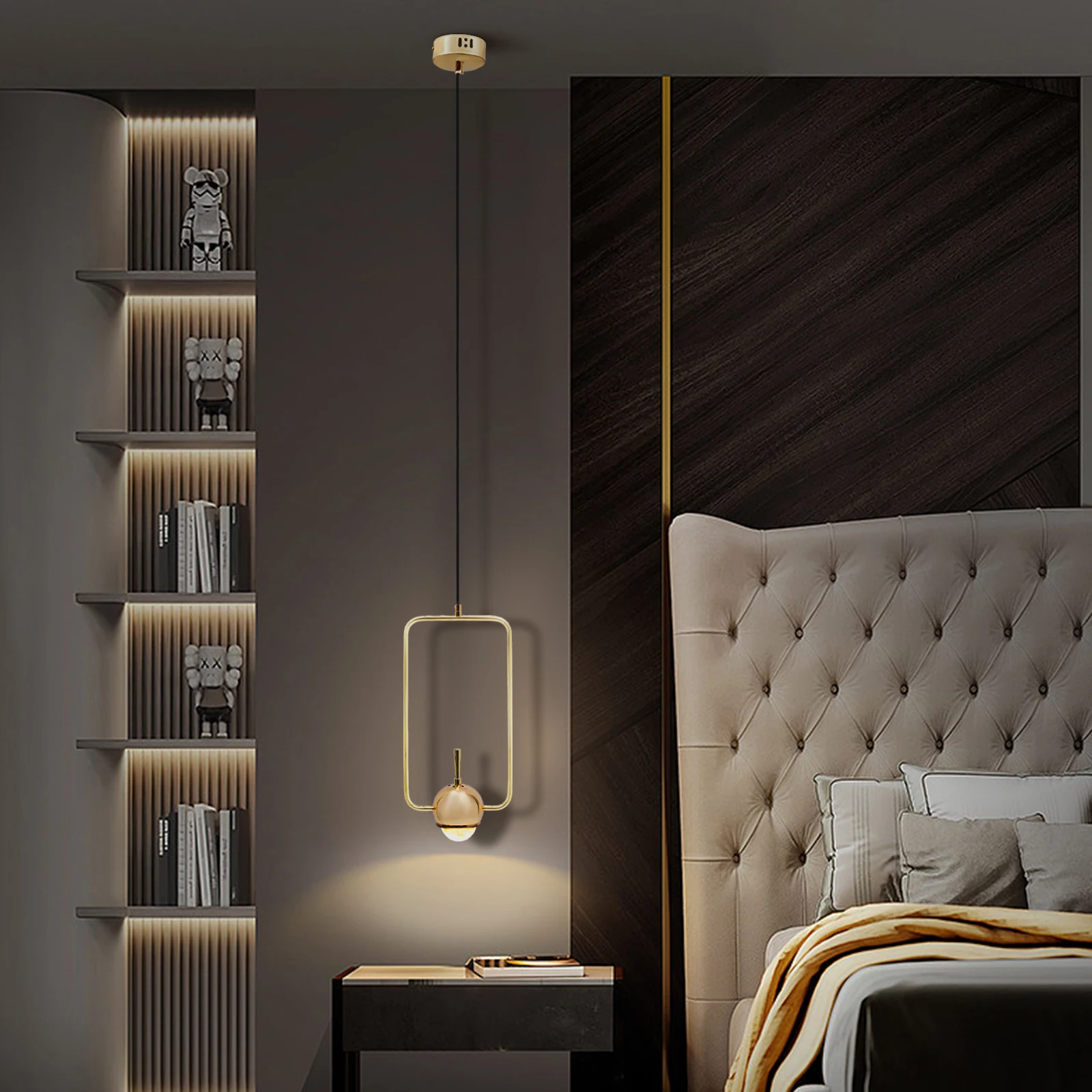 

Rectangle Pendant LED Lamp Modern Chandelier Ceiling Light Fixture Aluminum Alloy Golf For Bedroom, Dining Room or Living Room