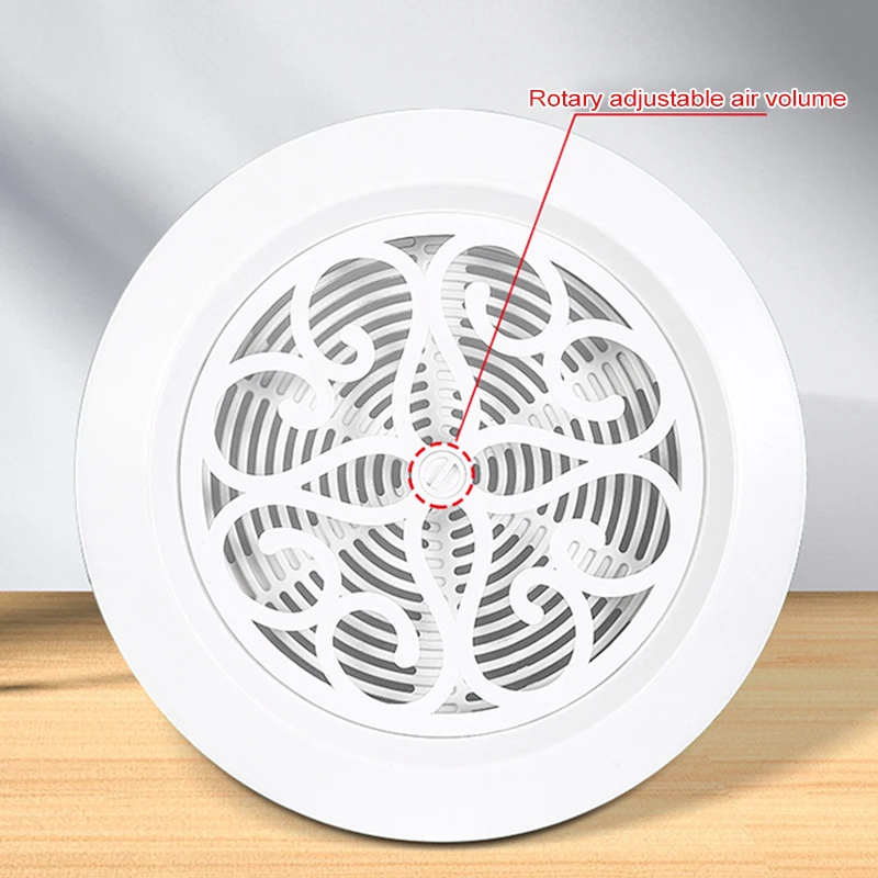 Decorative Air Vent Cover Round Ventilation Grill Outlet with Built-in Screen Mesh Adjustable Outlet for Wall Ceiling