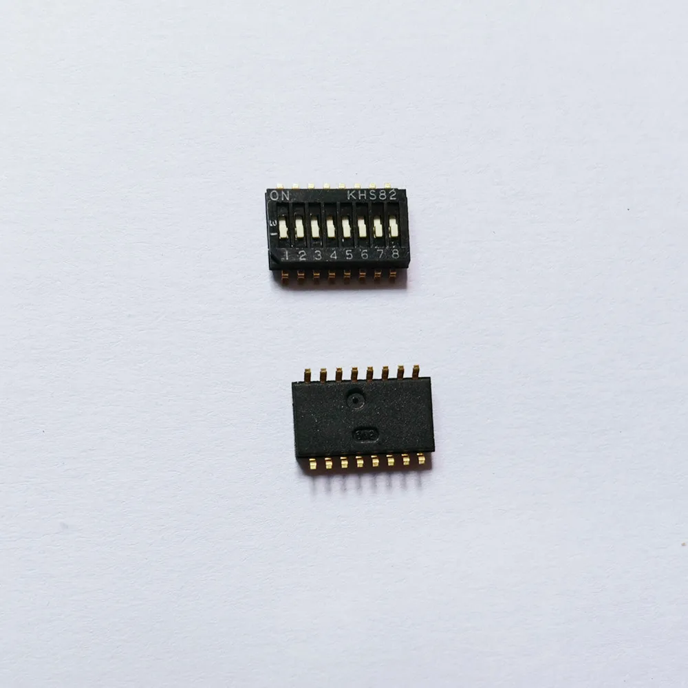 Original new 100% KHS82 dial switch 8-bit 8-way SMD 1.27mm piano key flat dial coding
