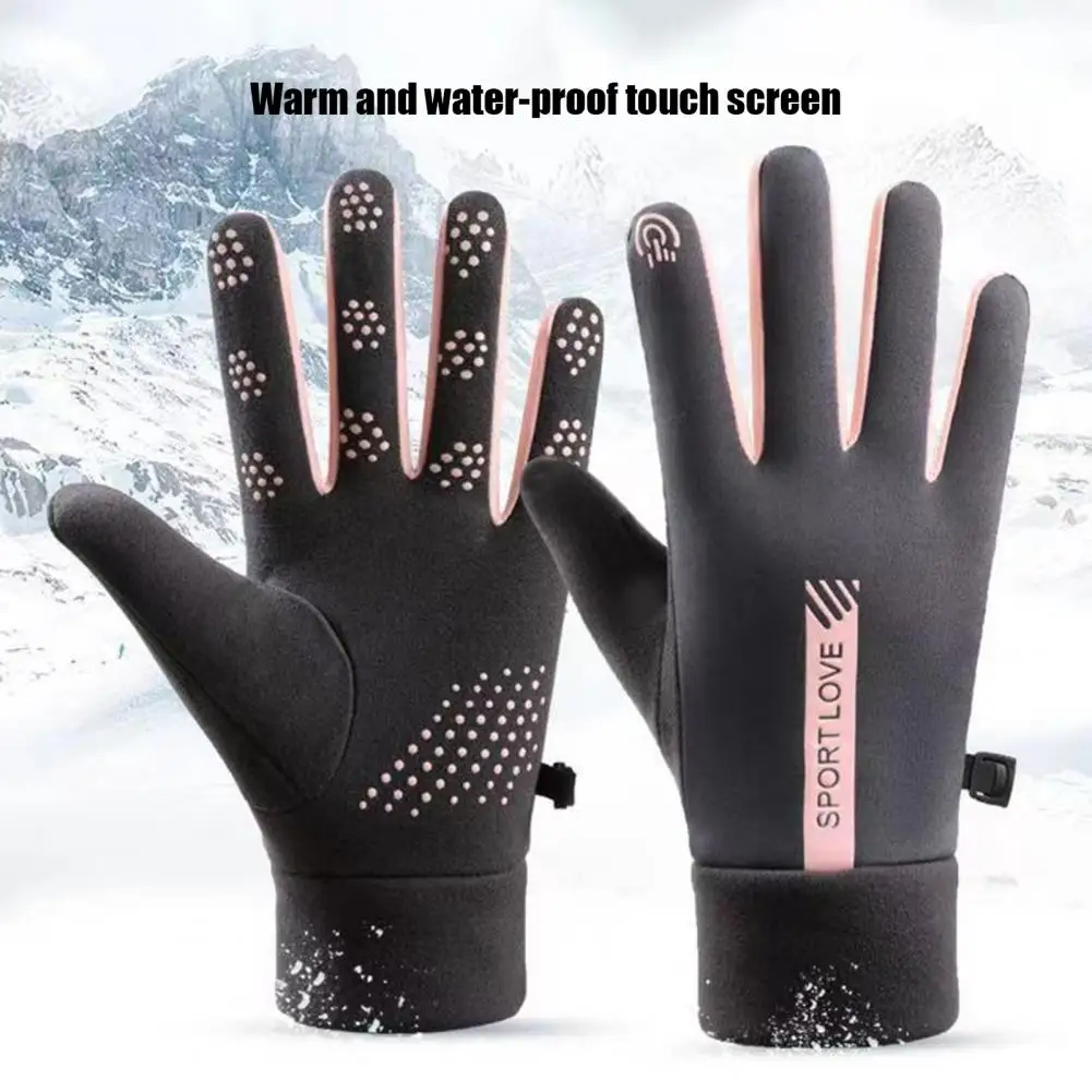 Split-finger Gloves Women's Winter Gloves Windproof Thick Warm Touch Screen Cycling Gloves Anti-slip Cold-proof for Riding