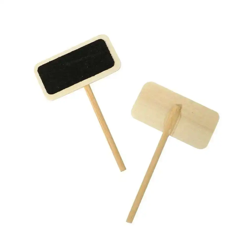 50 Mini Blackboard Wood Message Slate Rectangle Clip Panel Card Memos Label Plan Price Tag Display Snap Pot Flower Name Plate