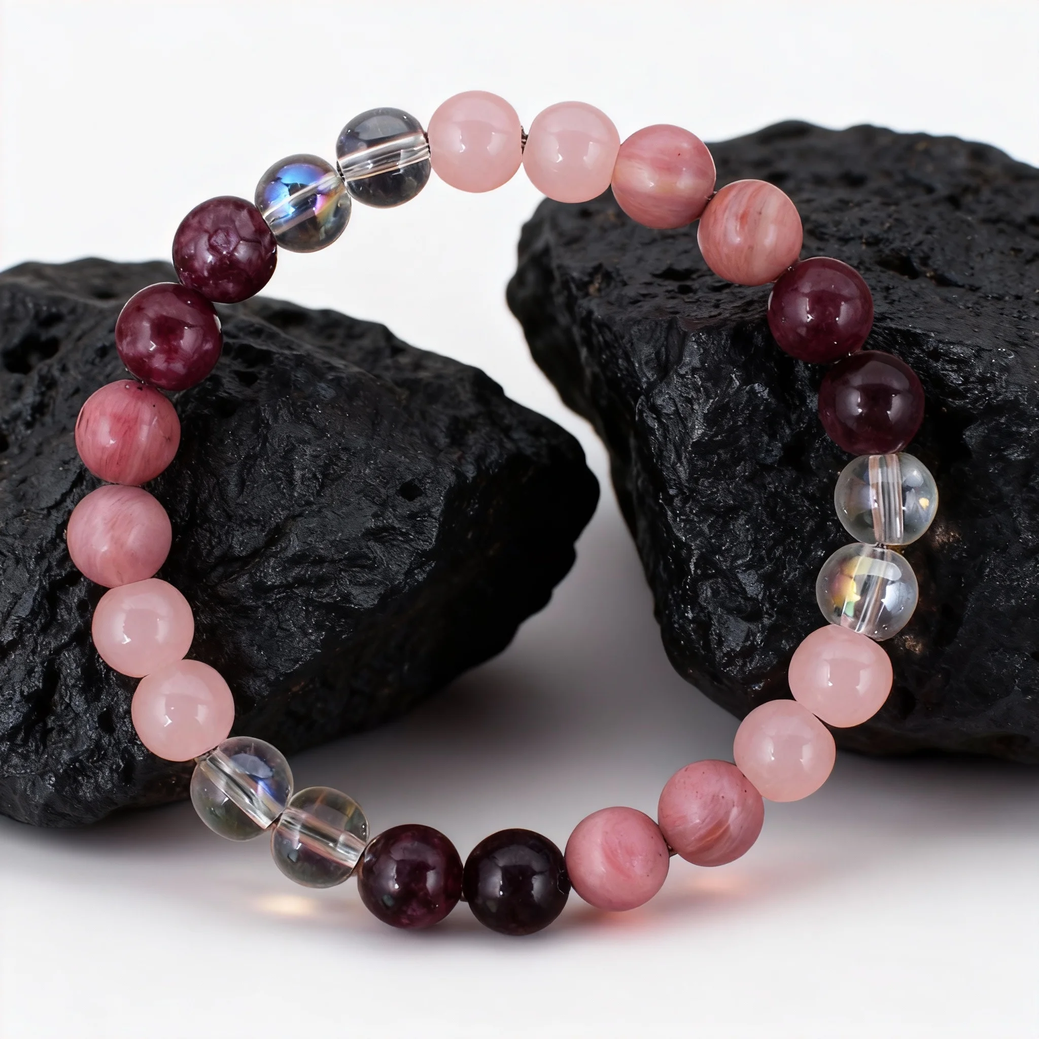 مجوهرات الخريف الرومانسية أساور العقيق بنمط الخشب الأحمر الأحمر هدايا الزوجة عيد الميلاد اليومية سوار العقيق الحجر الطبيعي الحب الإملائي