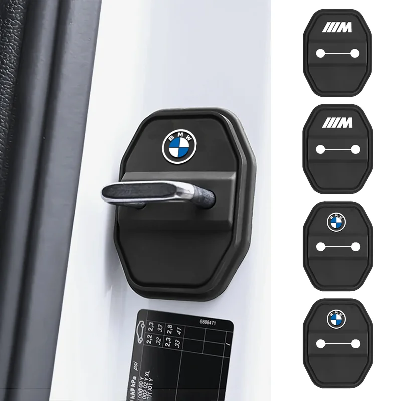 2/4Pcs Silicone Car styling Door Lock Protector Cover Sticker For BMW M E46 E90 E60 F30 F10 E39 E36