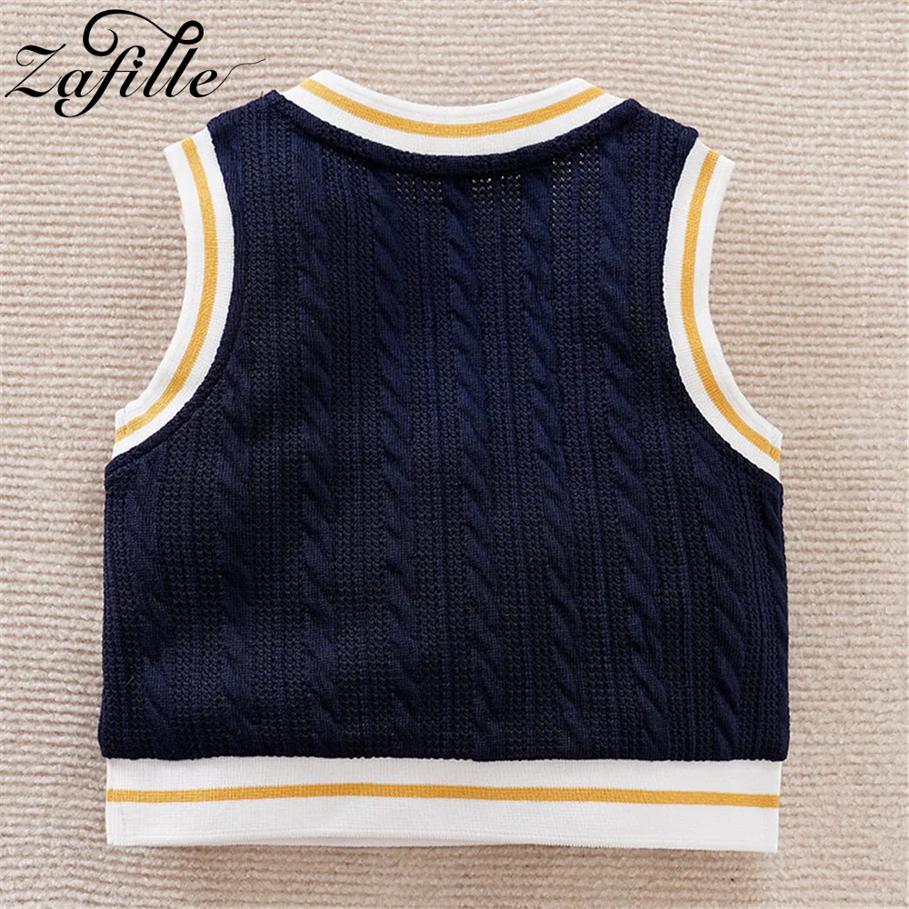 ZAFILLE Korean Style Children's Vest Jacket Knitted Coat For Babies Clothes Autumn Kids Boys Girls Clothing 1-5Y Baby Outwears