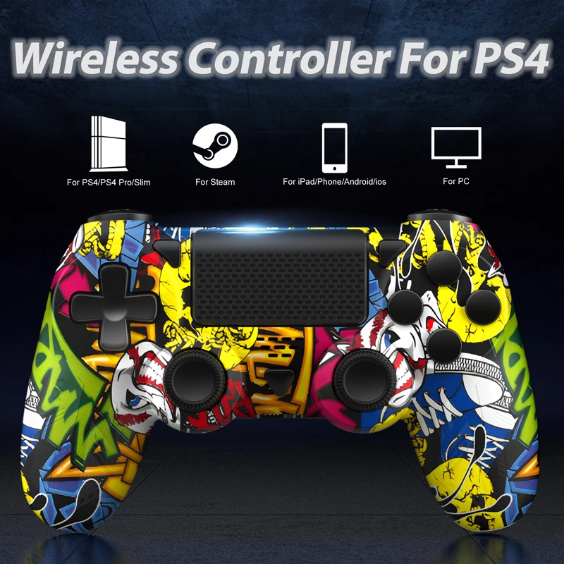 

Wireless Gamepad For PS4 Console - Dual Vibration 6-Axis Gyro Hall Effect W/ Touchpad Turbo Function，P4 Controller Game Handle