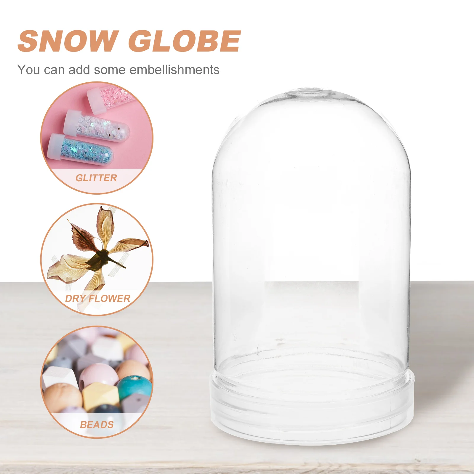 10 Pcs Globe DIY Snowball Accessories Globes Crafts Making Water Supplies Xmas Compact Plastic