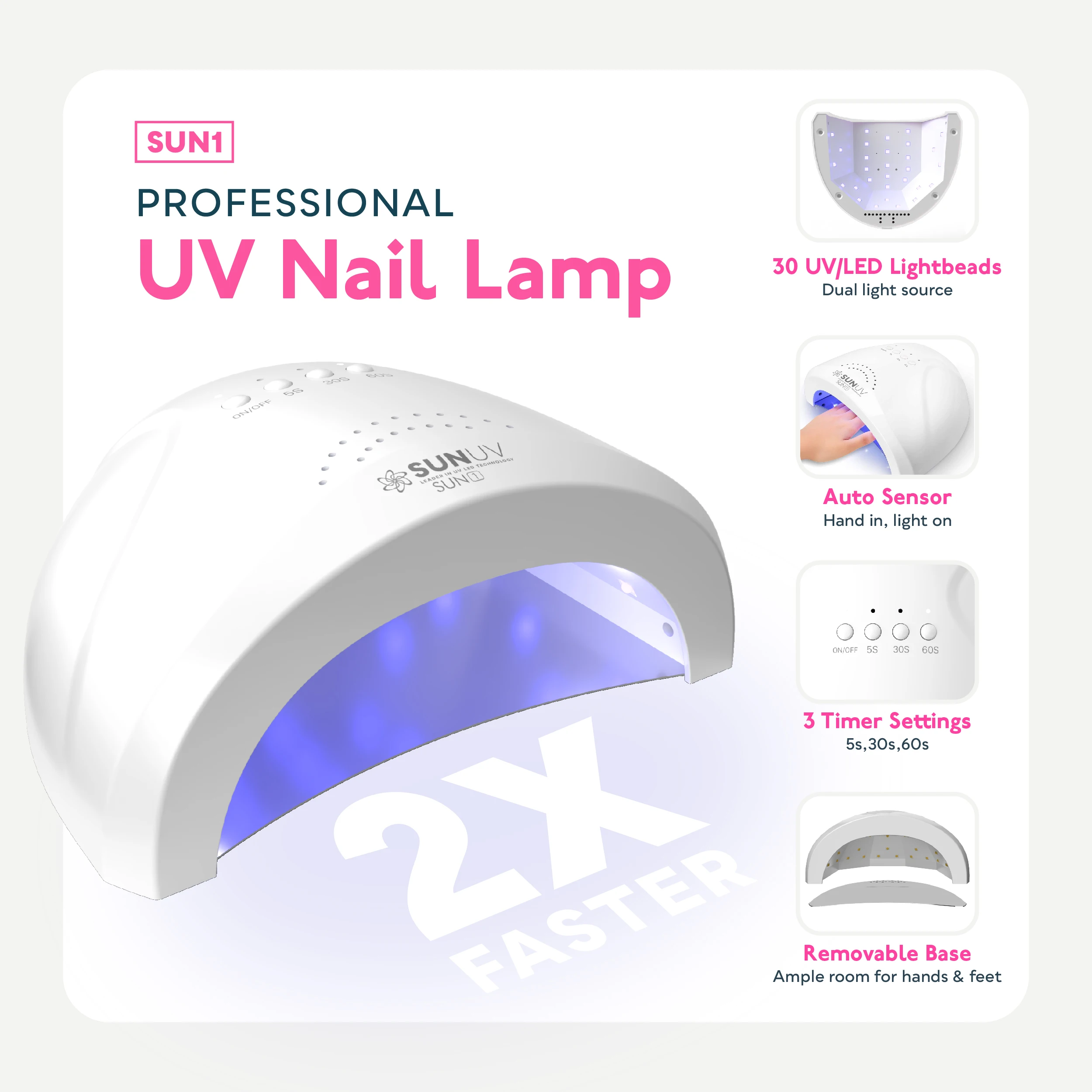 SUNUV gel nagellakset met UV-licht 48W nagellamp, 12 kleuren nagelgelset, basis en glanzende toplaag gelnagelset manicure