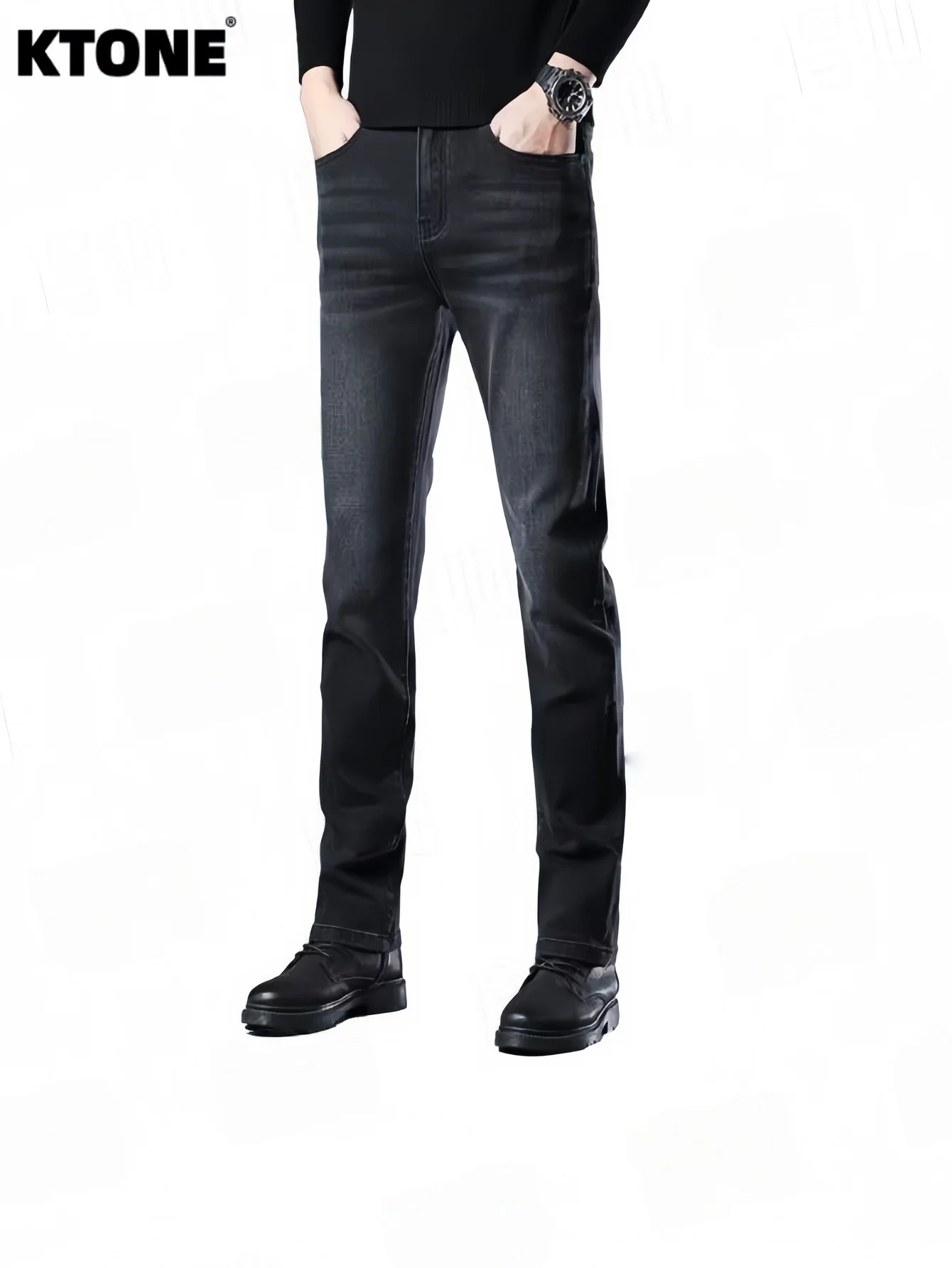 

Streetwear Jeans Gender Neutral Black Slim Plain Jeans Y2K Drip No accessories or belts included