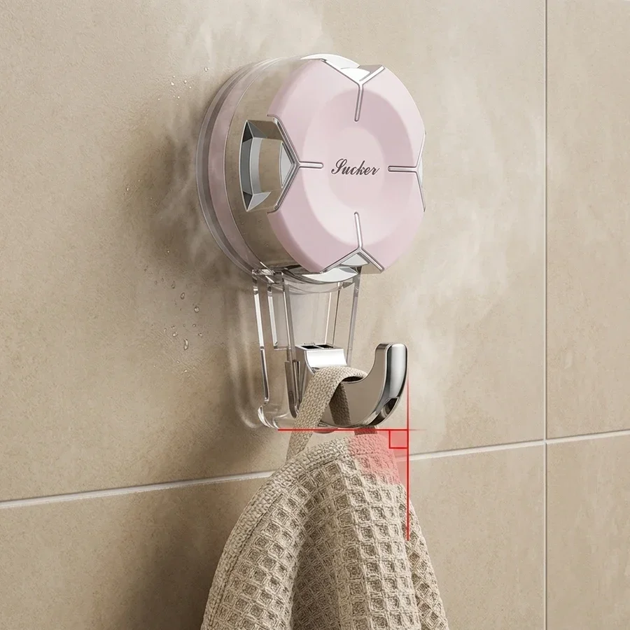 Drill-free suction cup hanger, colorful plastic movable and reusable storage hook, home accessories