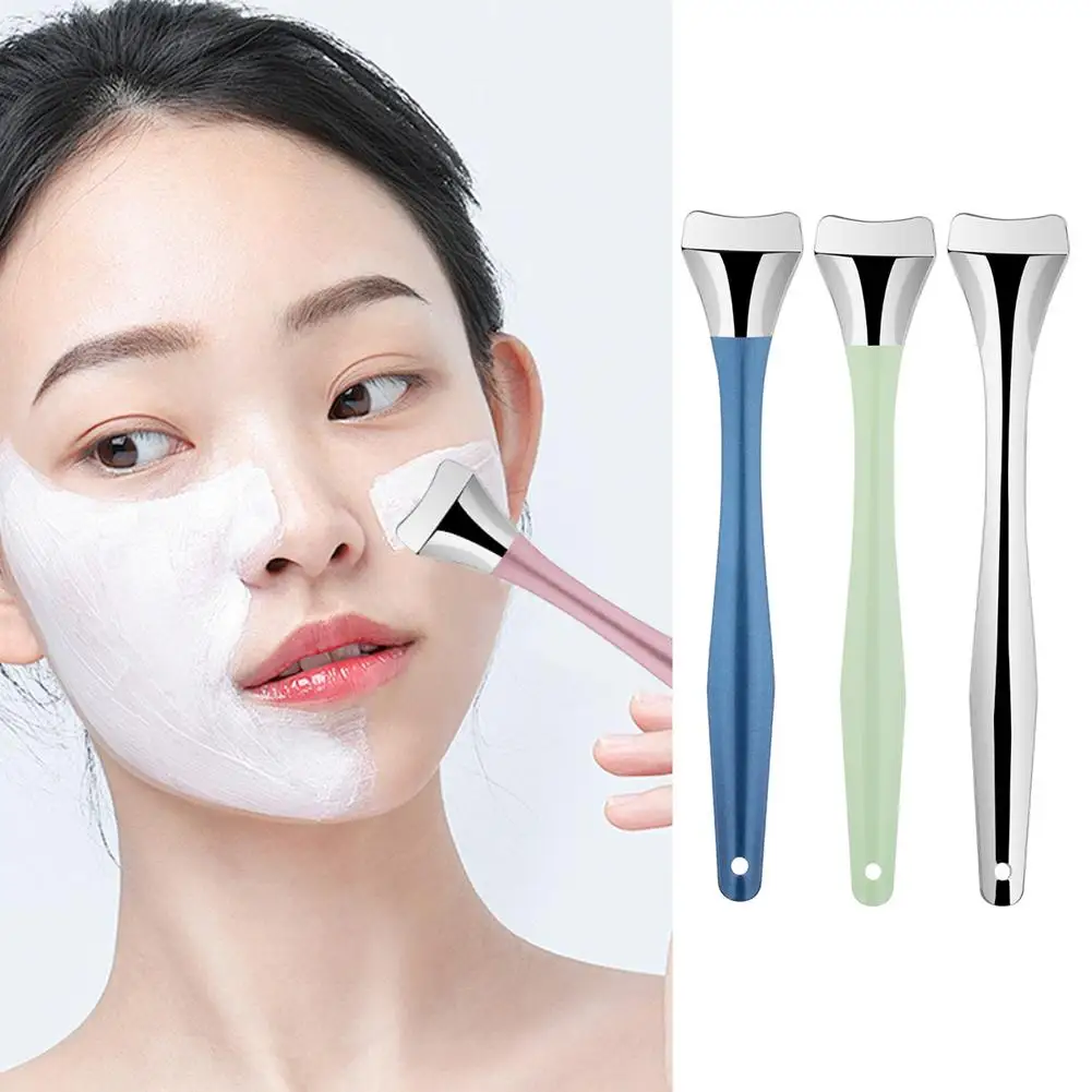 Double HEAD Facial Mask แปรงซิลิโคน Applicator ช้อนไม้พายกวนแต่งหน้าบ้านทําความสะอาดผิว Care ผู้หญิงเครื่องมือ Face S V1J9