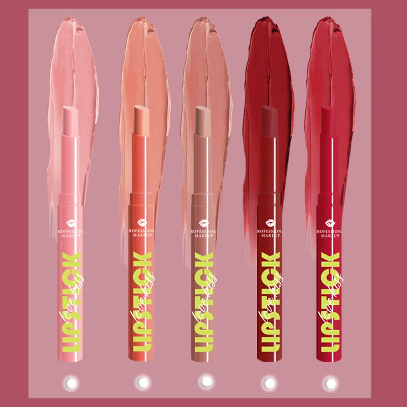 

Five PCs Matte Lipstick Easy to Color Nourishing Waterproof Long-Lasting Lipstick