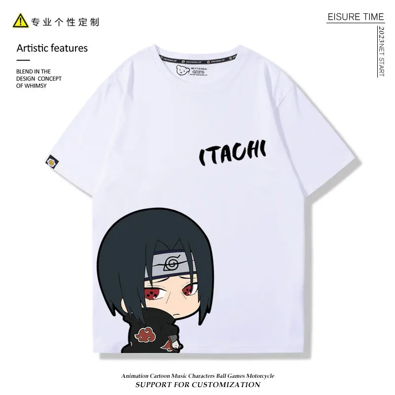 Children's T-shirt Fashion Naruto Sasuke Naruto Anime Peripheral Printed Parent-child Outfit Casual Loose Short Sleeved