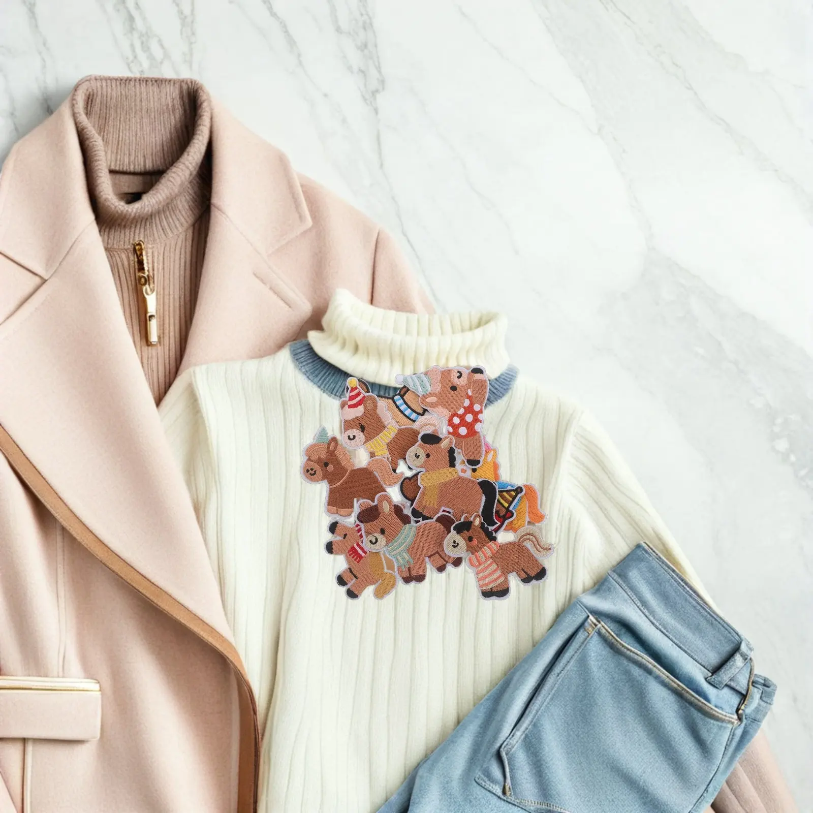 

10Pcs 2026 Year of Horse Embroidered Iron on Patch Chinese New Year Holiday Sew on Applique Patches Decorative Badge for Jackets