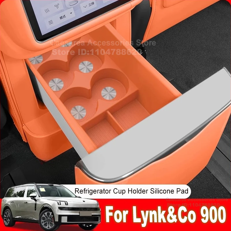 

for Lynk & Co 900 Refrigerator Cup Holder Beverage Fixed Compartment Silicone Anti-slip Protective Mat Interior Accessories